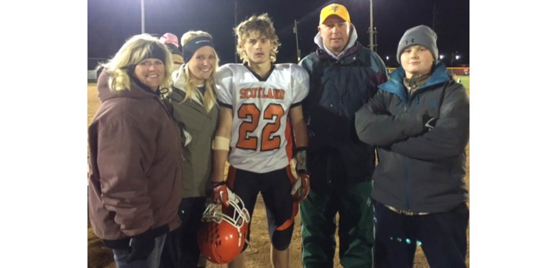 The family enjoy some Highlander Football Playoffs.