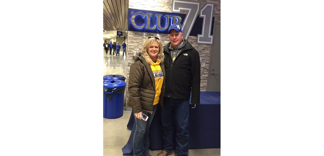 Charles and LeAndra enjoying SDSU football in Club 71. GO JACKS!